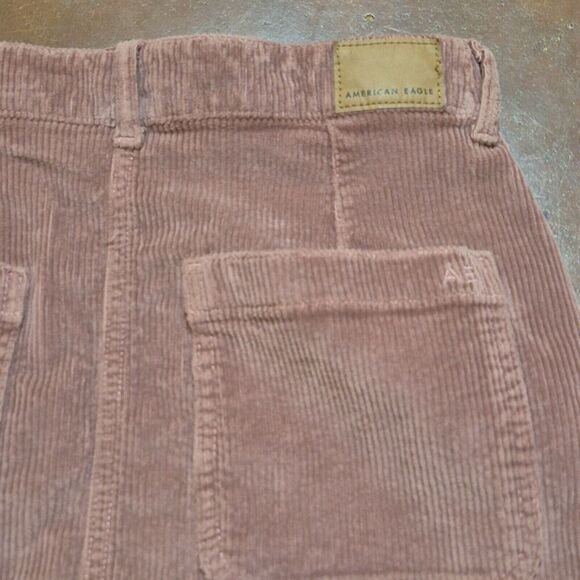 American Eagle Super Stretch Super Hi-Rise Corduroy Skirt 6 Mauve Front Full Zip - Picture 6 of 7